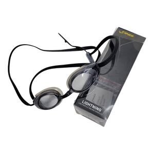 FINIS Lightning Low Profile Racing Goggles Black Smoke Swim Goggles + Nosepieces